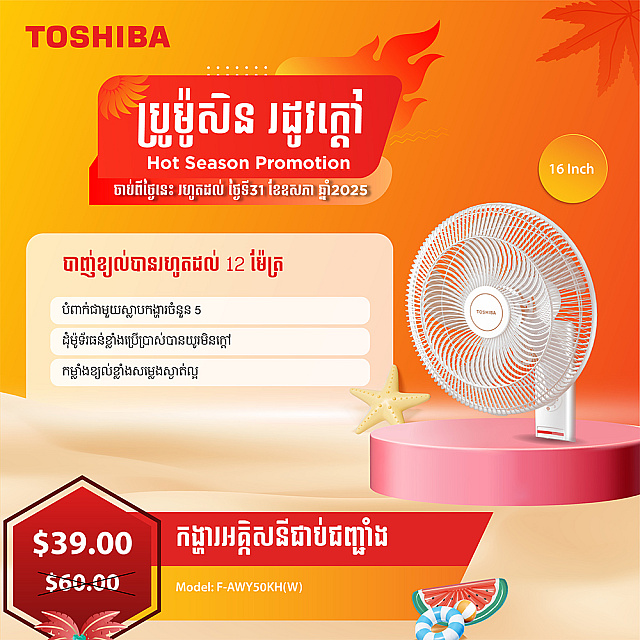 Toshiba Electric Fan 16 inch